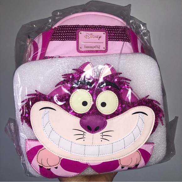 Loungefly Disney Alice in Wonderland Cheshire Cat Sequins Mini Backpack - Picture 2 of 4